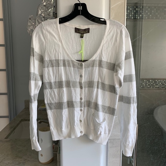 Charlotte Tarantola Striped Buttoned Down Cardigan - Picture 2 of 12